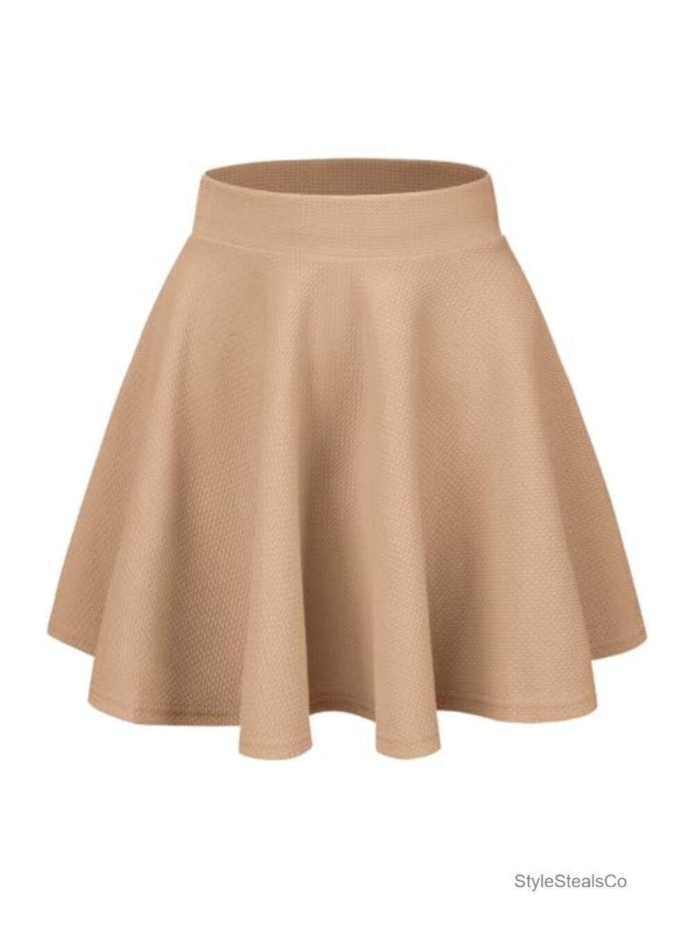 Women's Stretch Waist Flared Mini Skater Skirt A-Line Pull-On